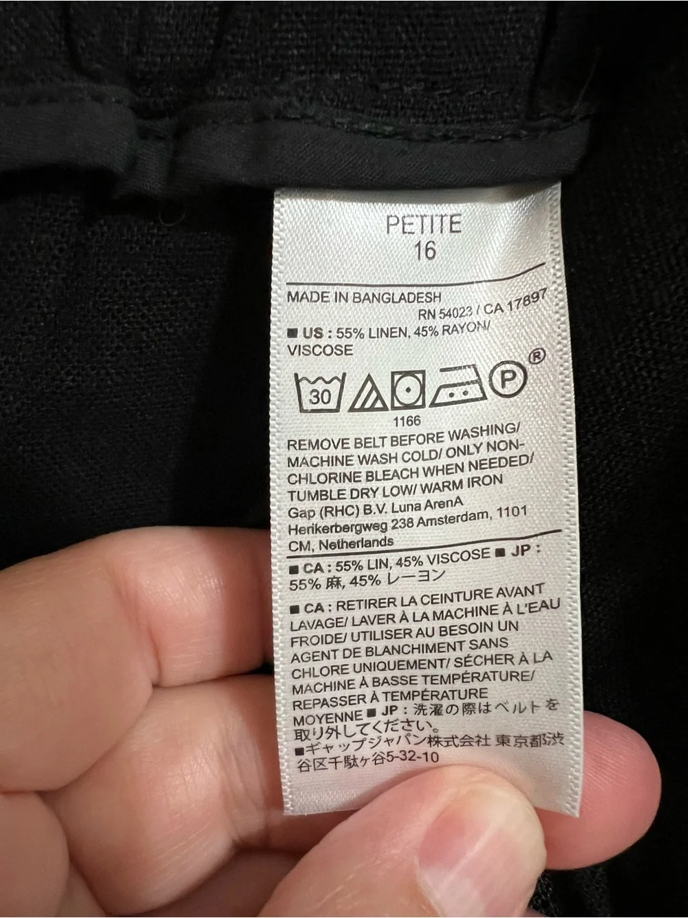 Banana Republic Black Linen Wide-Leg Paperbag Pants.